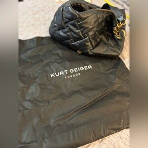 Kurt Geiger Black Quilted Tote with Gold Accents